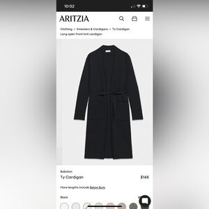 Babaton Black Cozy Robe with Tie Belt